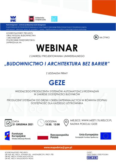 Webinar BUDOWNICTWO I ARCHITEKTURA BEZ BARIER