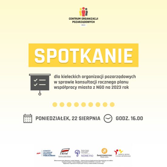 Spotkanie konsultacyjne projekt rocznego programu współpracy na 2023 rok