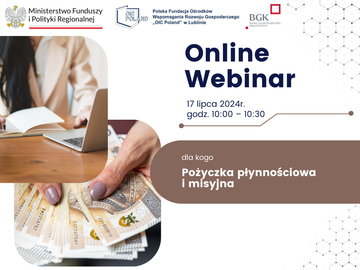 Webinarium –  pożyczka płynnościowa oraz pożyczka misyjna dla Podmiotów Ekonomii Społecznej z całej Polski.